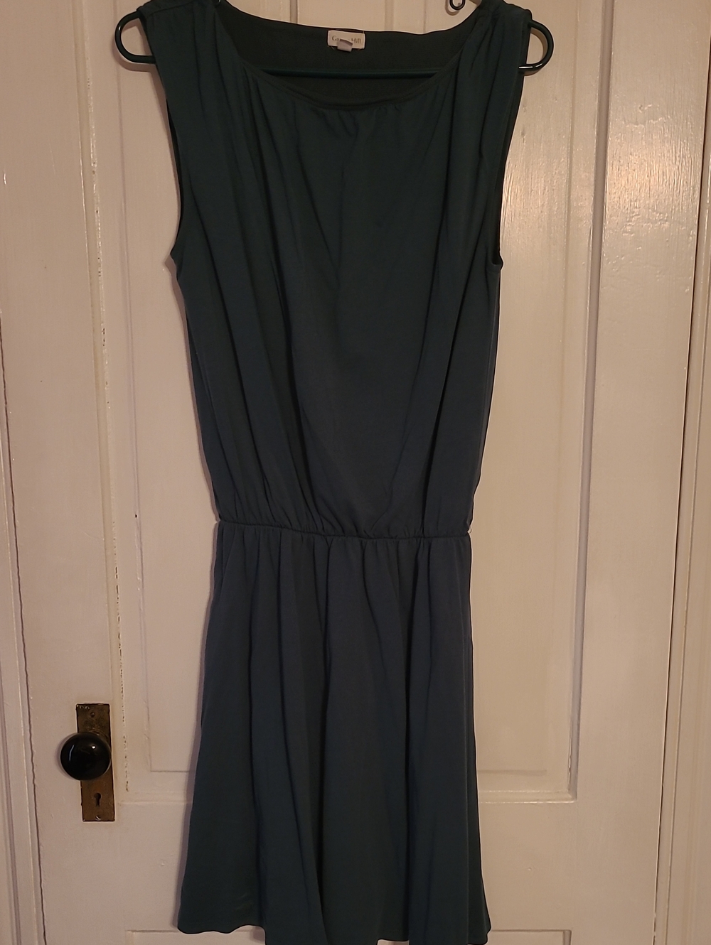 Garnet Hill Sleeveless Teal Dress with Elastic Waist